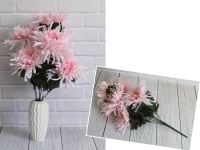 Bukiet CHRYZANTEMA opadająca 7 kwiatów (wys. 59 cm, kwiat 20 cm) - JASNY RÓŻ