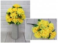 Bukiet sztuczny chryzantema 18 kwiatów 50 cm żółta