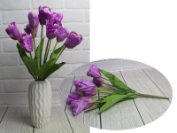 Bukiet sztuczny TULIPANY 9 kwiatów wys. 42 cm JASNY FIOLET #235