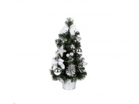 Choinka bożonarodzeniowa z przystrojeniem 40 cm - SREBRNA