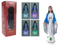 Figurka MARYJA NIEBIESKA LED na baterie 15x,5,5 cm RGB zmieniająca kolor
