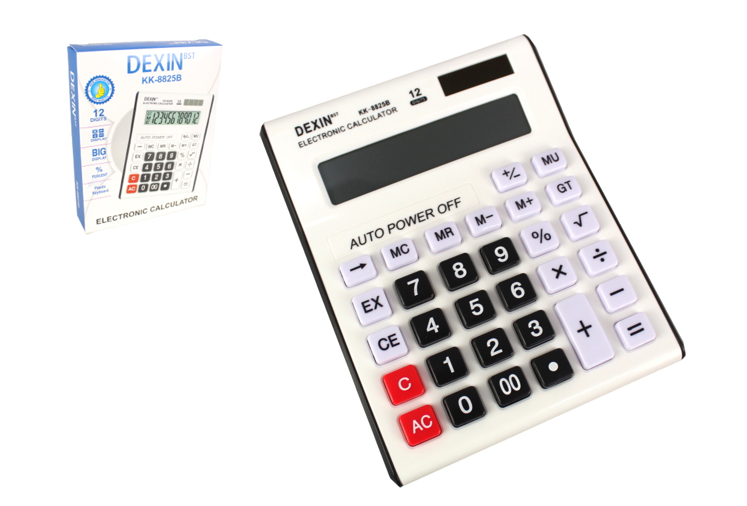 Kalkulator elektroniczny z wyświetlaczem cyfrowym (KK8825B) 17x13x2 cm