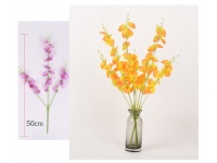 Kwiat sztuczny ORCHIDEA drobna na łodydze 3 -ramienna 50 cm - POMARAŃCZOWA