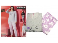 Piżama damska ASMA dł. spodnie, bluzka dł. rękaw SERCE-LOVE  no: 14615- 1 szt