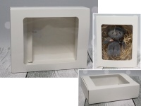 Pudełko, kartonik prezentowe składane BIAŁE z okienkiem 14x11x5,5 cm