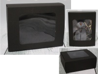 Pudełko, kartonik prezentowe składane CZARNE z okienkiem 14x11x5,5 cm