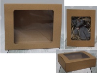 Pudełko, kartonik prezentowe składane EKO z okienkiem 17x13x5,5 cm