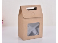 Pudełko, kartonik prezentowy z rączką EKO z okienkiem 26,5x16x8,8 cm