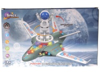 Samolot KOSMICZNY z kosmonautą, wydaje dźwięki, świeci, na baterie, w kartonie 26,5x8,5x16,5 cm