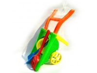 Taczki do zabawy z wiaderkiem + łopatka i grabełki kolor 47,5x20x17,5 cm