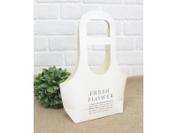 Torebka papierowa na kwiaty biała 33x24x8 cm FRESH FLOWER - 1 szt