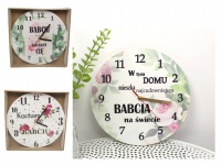 Zegar BABCIA (mix wzorów i napisów) 30 cm