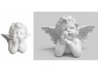 Aniołek ceramiczny GŁÓWKA ze skrzydłami 13x14 cm