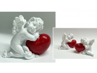 Aniołek ceramiczny z sercem 6x5 cm - 1 szt