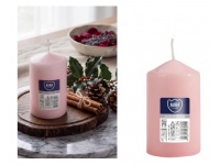 AURA Świeca walec 12x6 cm JASNY RÓŻ