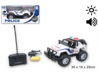 Auto terenowe policyjne sterowane, na pilot w kartonie 35x20x19 cm