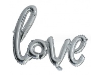 Balon foliowy LOVE 102x65 cm SREBRNY