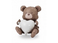 Balon foliowy MIŚ z sercem 68x63 cm - 1 szt