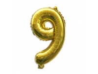 Balon foliowy ZŁOTA CYFRA 9 (40 cm)