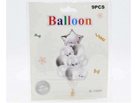 Balony kpl 9 szt SREBNE