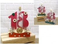 Barek drewniany 18 URODZINY + 6 kieliszków z karafką - mix kolor