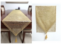 Bieżnik, szarfa na stół świąteczny, bożonarodzeniowy LINIE 180x35 cm ZŁOTY
