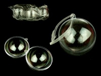 Bombka akrylowa bezbarwna OTWIERANA 7 cm - kpl 6 szt