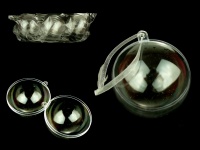 Bombka akrylowa bezbarwna OTWIERANA 8 cm - kpl 6 szt