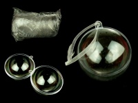 Bombka akrylowa bezbarwna OTWIERANA 9 cm - kpl 6 szt