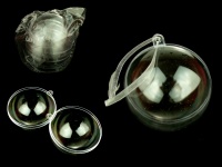 Bombka akrylowa bezbarwna OTWIERANA 10 cm - kpl 3 szt