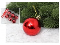 Bombki 6 cm CZERWONE - kpl 6 szt