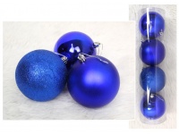 Bombki TUBA 10 cm NIEBIESKIE - kpl 4 szt