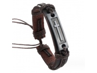 Bransoletka MĘSKA pleciona KRZYŻ 17x1 cm BRĄZ