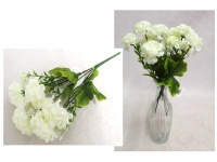 Bukiet, bukiecik HORTENSJA wys. 29 cm, 5 łodyg (kwiat 6x3 cm) BIAŁY