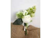 Bukiet, bukiecik pęczek RÓŻA wys. 26 cm, 5 łodyg (kwiat 8-4 cm) cm BIAŁA