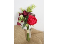 Bukiet, bukiecik pęczek RÓŻA wys. 26 cm, 5 łodyg (kwiat 8-4 cm) CZERWONA