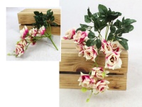 Bukiet, bukiecik RÓŻA drobne kwiatki 20x20 cm (główka 5 cm) - RÓŻOWO-KREMOWY