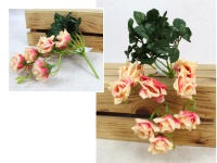 Bukiet, bukiecik RÓŻA drobne kwiatki 20x20 cm (główka 5 cm) - RÓŻOWO-BRZOSKWINIOWY