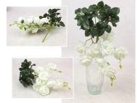 Bukiet, bukiecik RÓŻA wys 20 cm, 11 łodyg (10 kwiatów 5x2 cm) BIAŁA