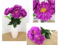 Bukiet CHRYZANTEMA ANANAS wys.42 cm 7 łodyg (7 kwiatów 10 cm) - FIOLETOWA