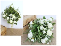 Bukiet, wiązanka CHRYZANTEMA drobna 46 cm, 12 łodyg (kwiat 5,5-3,5 cm) ŚMIETANOWA