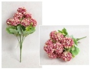 z Bukiet CHRYZANTEMA wys. 38 cm, 10 łodyg (10 kwiatów 6x4 cm) RÓŻOWA cieniowana
