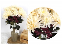 z Bukiet CHRYZANTEMA wys. 48 cm 10 łodyg (10 kwiatów 7-13 cm) z dodatkami ECRU