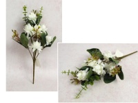 z Bukiet CHRYZANTEMA z dodatkami wys. 33 cm, 7 łodyg (7 kwiatów 4x3 cm) BIAŁA