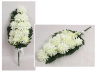 z Bukiet CHRYZANTEMA z dodatkami wys. 50 cm, 12 łodyg (12 kwiatów 8x4 cm) BIAŁA