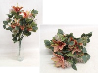 Bukiet CLEMATIS, CZOSNEK wys. 50 cm, 18 łodyg (18 kwiatów 9-5 cm) BRUDNY RÓŻ
