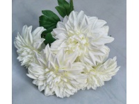Bukiet DALIA 5 łodyg 45 cm kwiat 17 cm BIAŁY