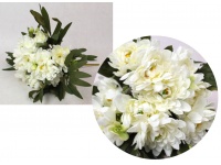 Bukiet DALIA wys. 33 cm 12 łodyg (12 kwiatów 9 cm) ŚMIETANOWA