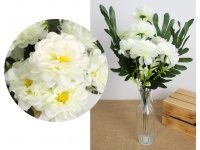 Bukiet DALIA z liścmi palmy wys. 48 cm 9 łodyg (9 kwiatów 8,5 cm) BIAŁA