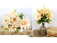 Bukiet DALIA z dodatkami wys. 43 cm 9 łodyg (6 główek 14 cm) SZAMPAŃSKA